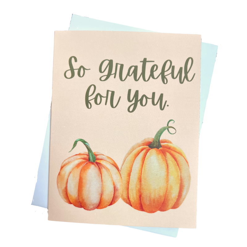 Grateful for You Pumpkin Individual Greeting Card