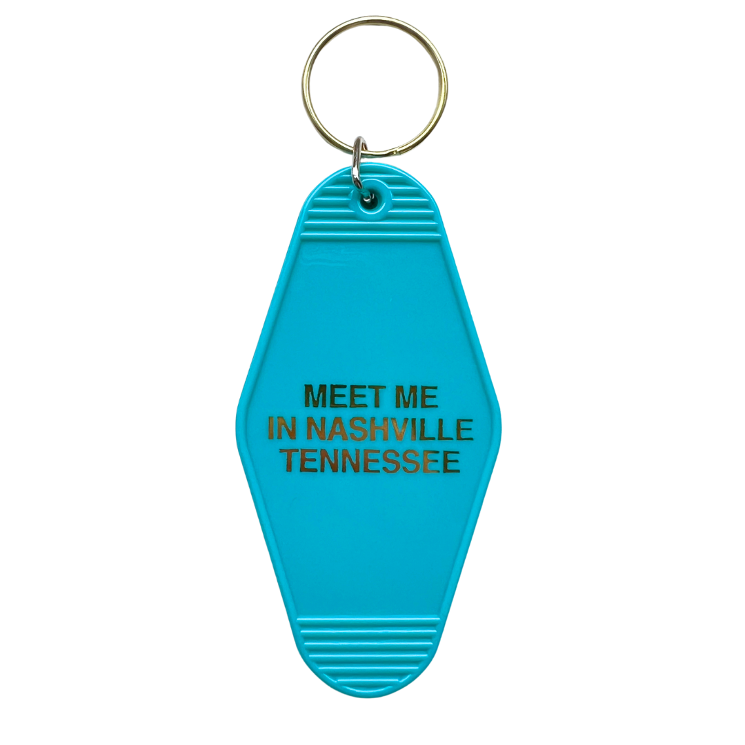 Teal motel style keychain. 