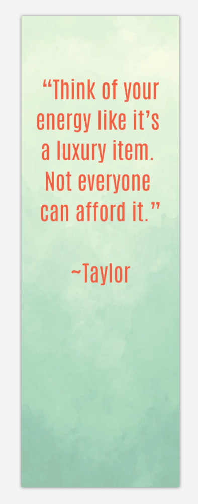 Luxury Item - Taylor Quote Bookmark