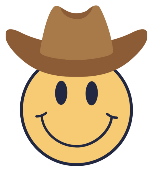 Smiley Face With Cowboy Hat Sticker