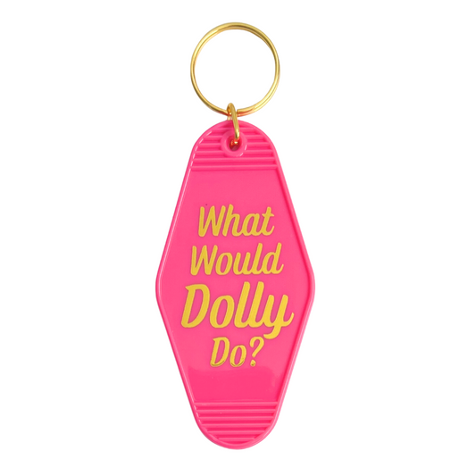 hot pink motel keychain. 