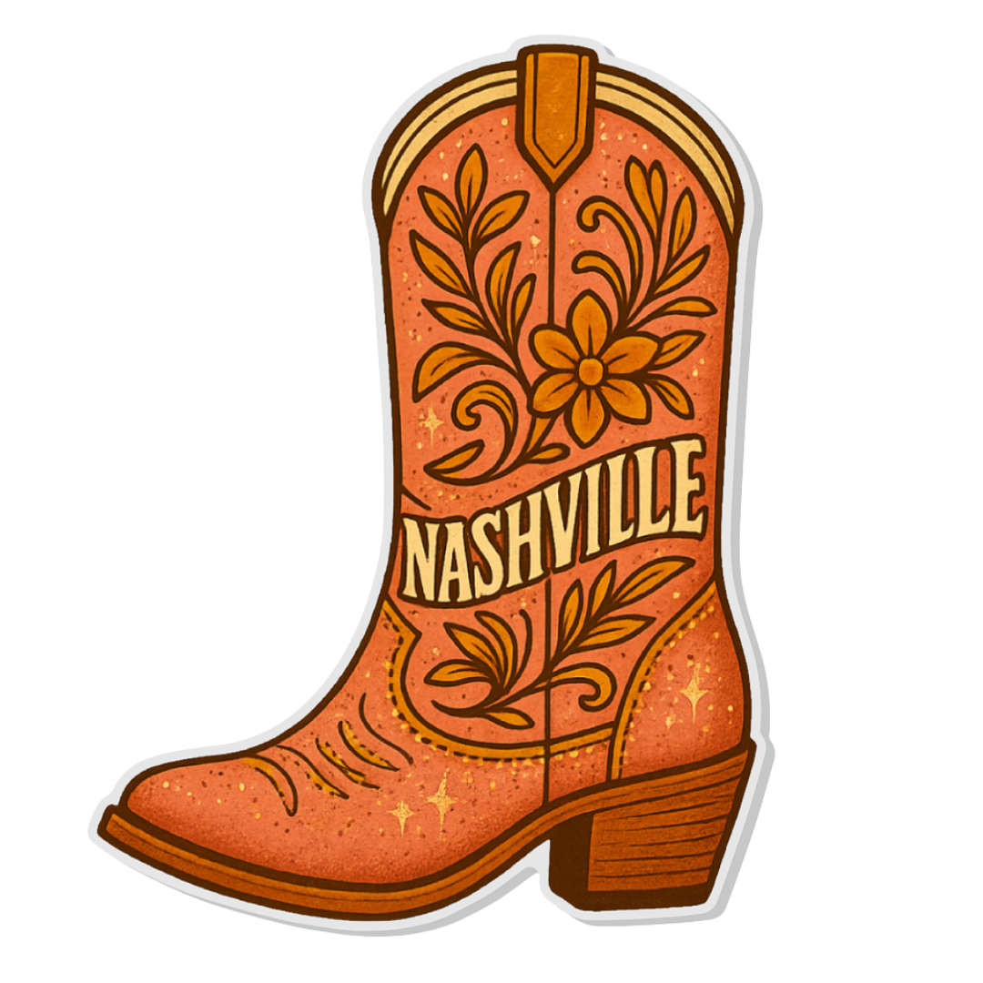 Orange Nashville Boot Acrylic Magnet