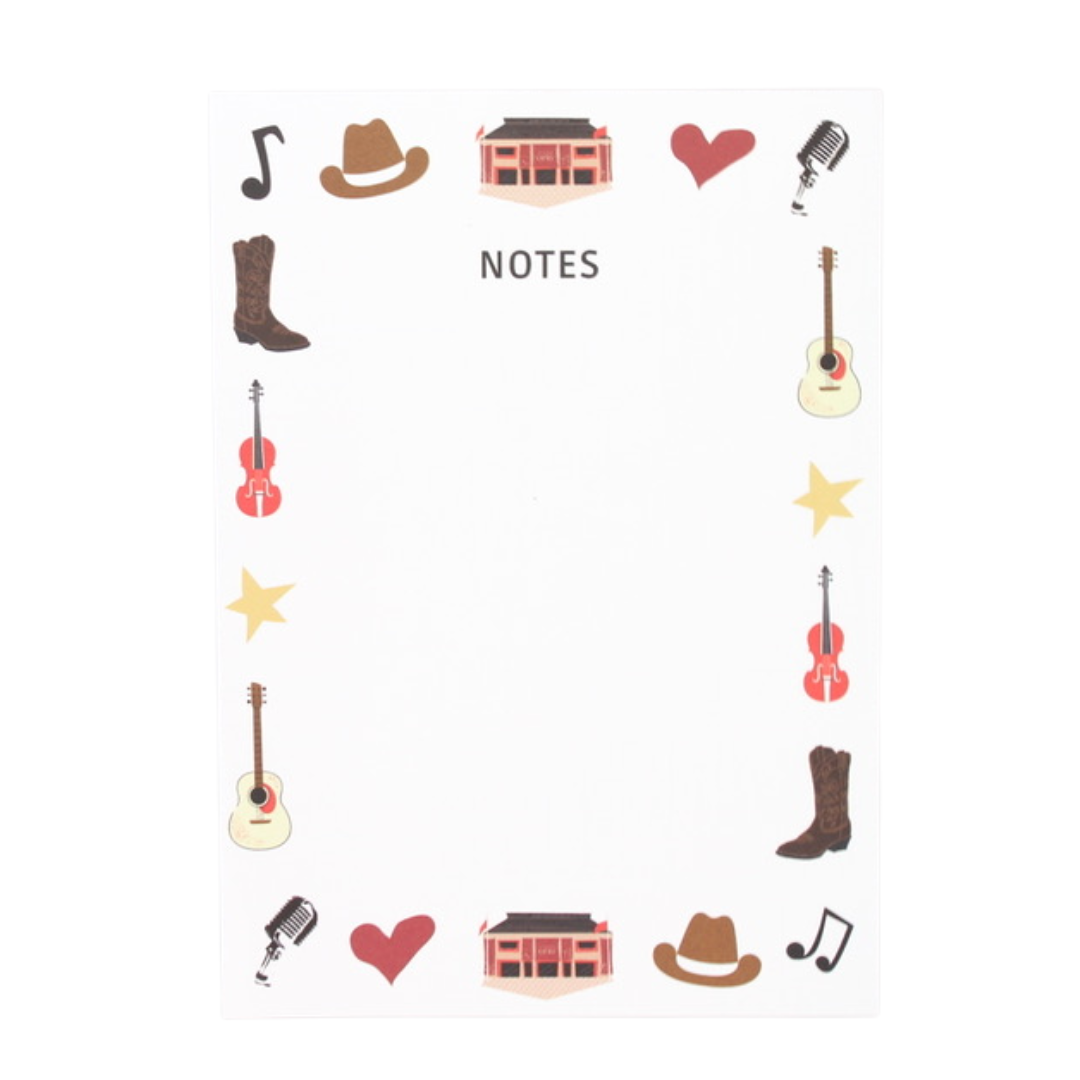 country music themed notepad. 