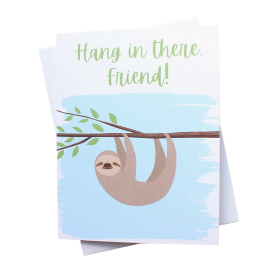 Hang in There Friend Sympathy Sloth Individual Greeting Card