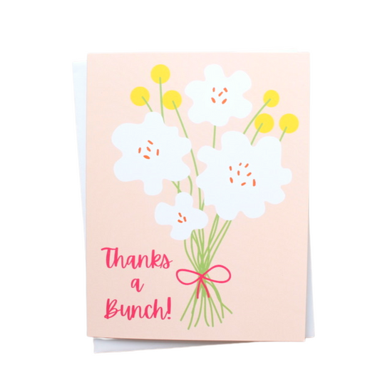 Thanks a Bunch Flower Bouquet Individual Greeting Card
