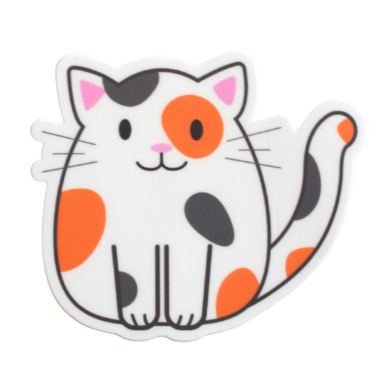 Orange and Pink Cat Sticker