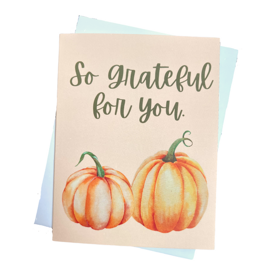 Grateful for You Pumpkin Individual Greeting Card
