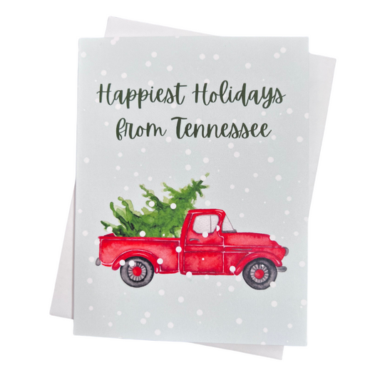 Happiest Holidays from Tennessee Red Truck Individual Greeting Card